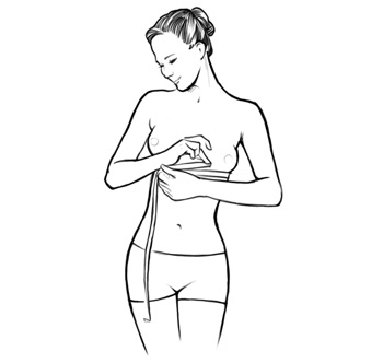 Измерь обхват непосредственно под грудью
